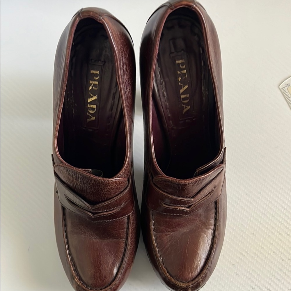 Prada women’s loafer platform heels 39.5
